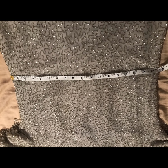 Beaded silver top and skirt with fringe - Picture 6 of 10